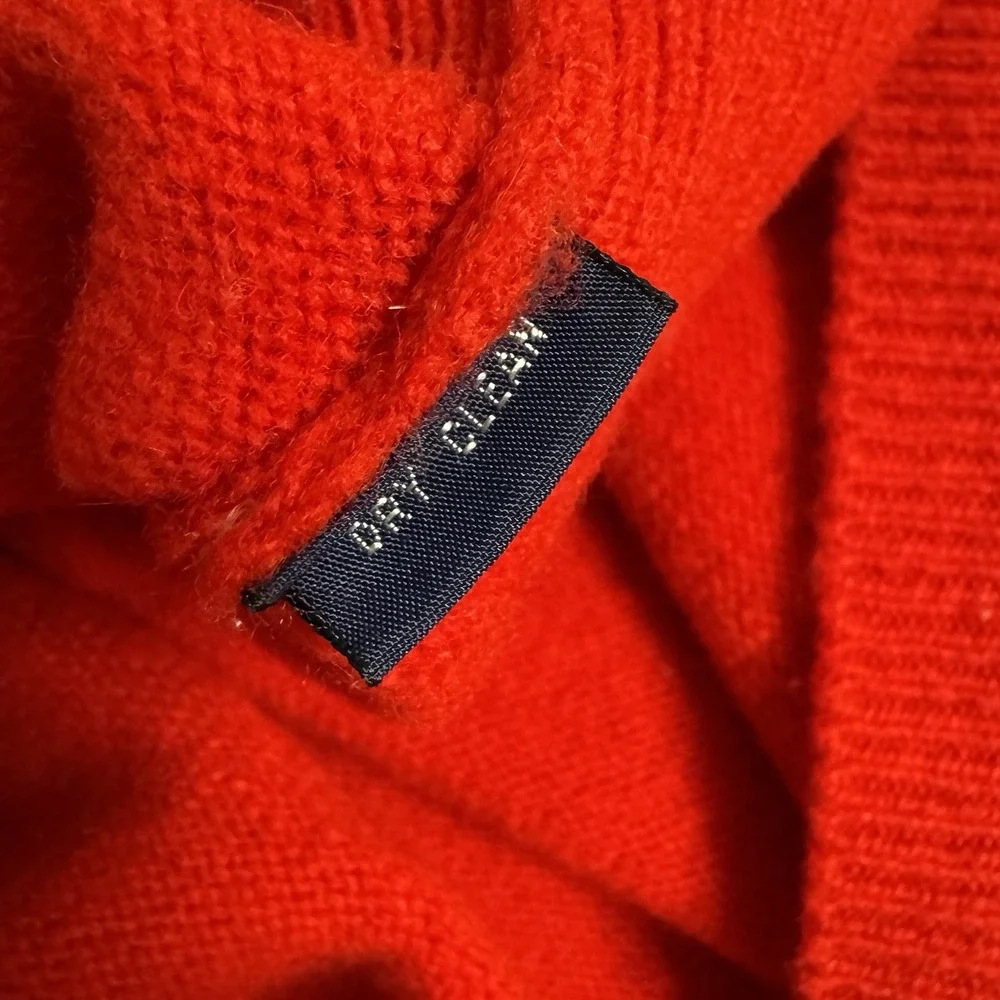 Vintage Polo Ralph Lauren Sweater Mens Large Red‎ Lambswool Collared Preppy